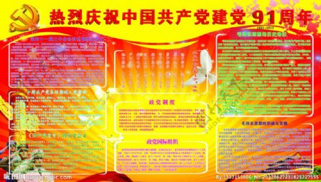 热烈庆祝中国黄产党建党91周年图片