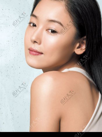 韩国知性美丽女性侧身图片