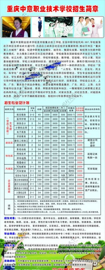 重庆中意职业技术学校招生简章图片