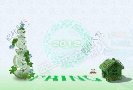 2012绿色背景图片