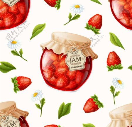 草莓一瓶草莓图片
