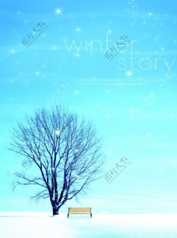 晶彩移门树冬天图片