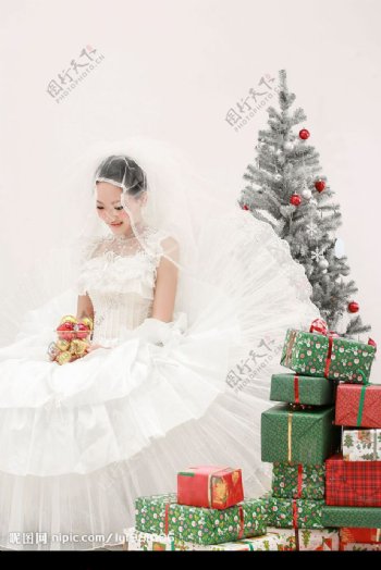 白色圣诞新娘1北京格林兄弟摄影图片
