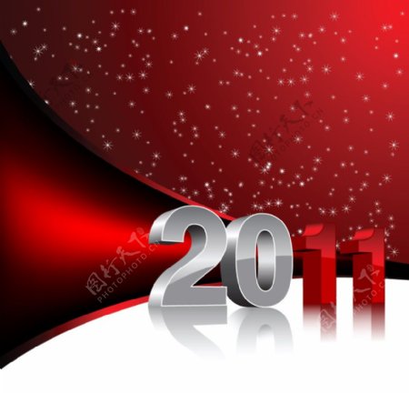 2011圣诞雪花背景新年背景新年贺卡动感线条图片