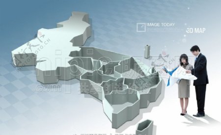 韩国地形图图片