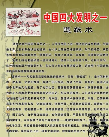 中国四大发明造纸术图片