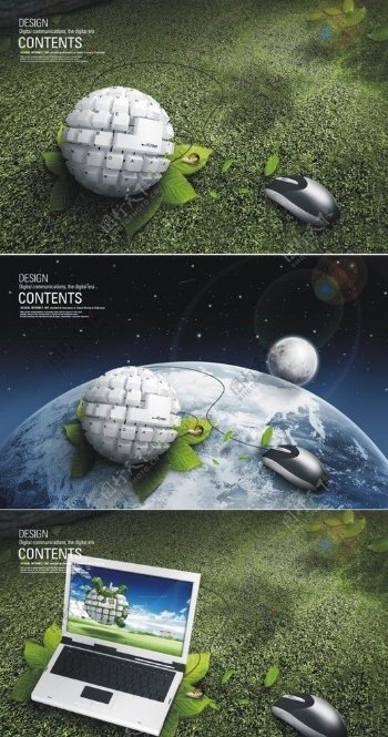 电脑广告鼠标键盘环保科技图片