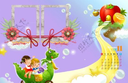 2012年梦幻王国儿童台历11月图片