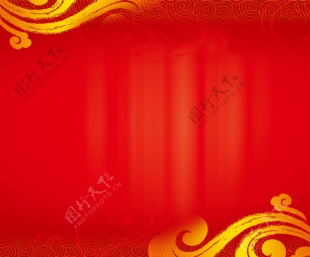 大红龙纹设计模板图片