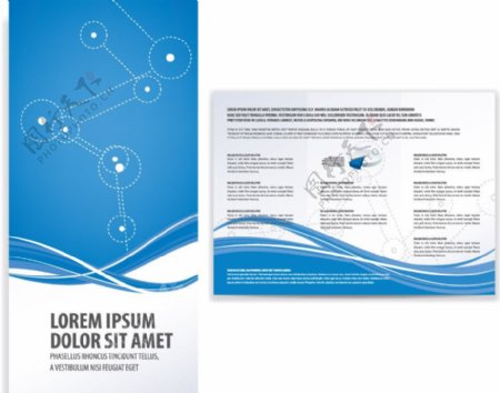 蓝色动感线条企业画册封面设计图片