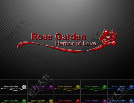 标志LOGO设计玫瑰花婚庆图片