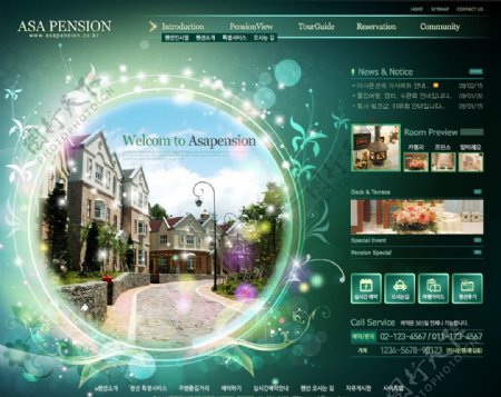 商务酒店旅游网站模板图片