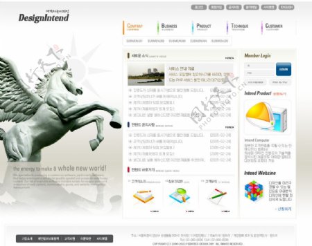 韩国简洁风格网站模板图片