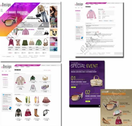 韩国品牌购物网站模板图片