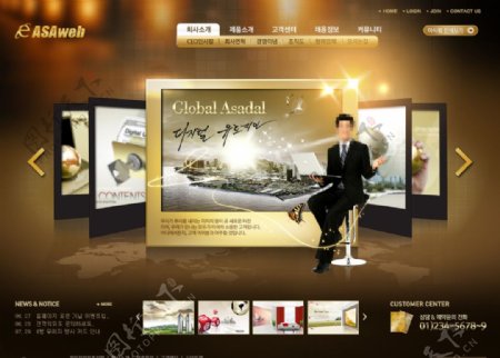 韩国金融网页模版图片