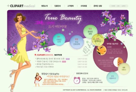 韩国美体网站模板图片
