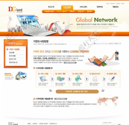 橘色科技企业网站模板图片