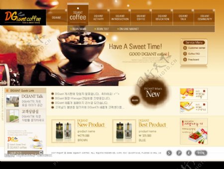 韩国网页设计食品棕色色系咖啡豆图片