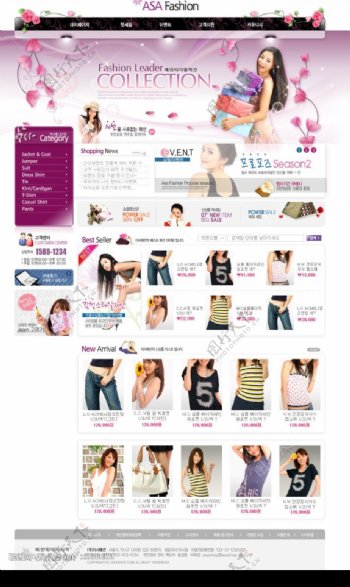 韩国时尚网页模板图片