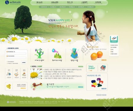 好看实用的韩国网页模板图片