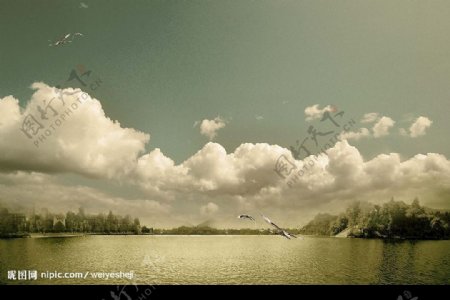 湖景自然风光图片