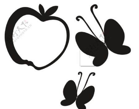 苹果蝴蝶图片