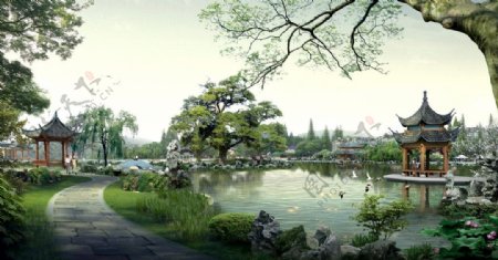 苏州园林景观设计效果图二图片