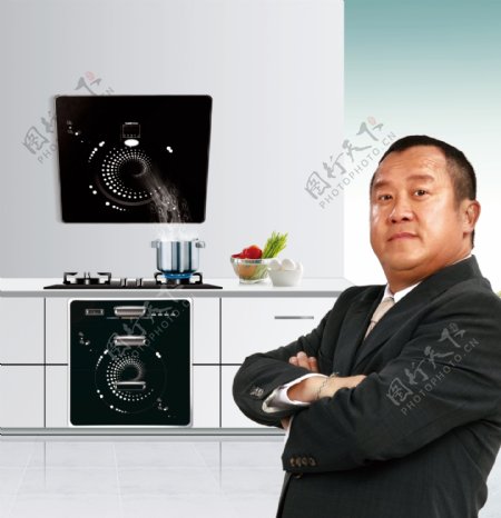 厨卫电器厨房效果图烟机灶具图片