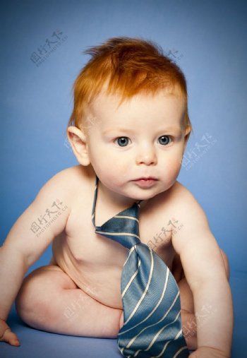 带着领带的可爱宝宝婴儿图片