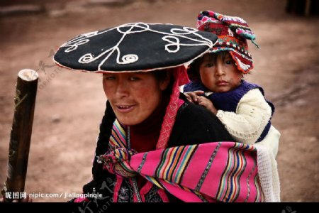 安第斯山的印加女人图片