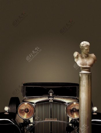 老式汽车大卫雕塑图片