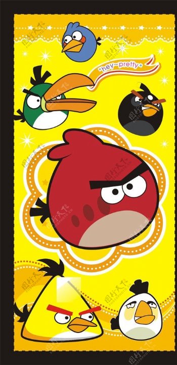 卡通愤怒的小鸟图片