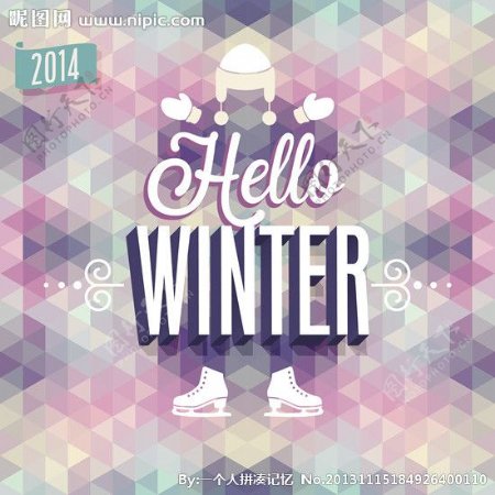 2014冬季海报矢量图片