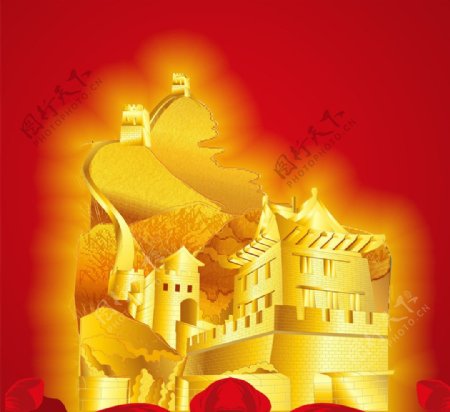 金色城堡丝绸图片
