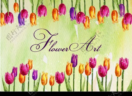 韩国手绘花朵背景图片