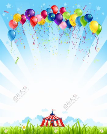气球天空图片