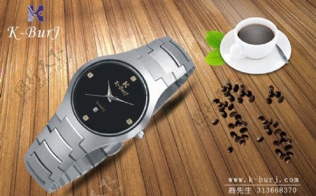 钨钢手表广告图片