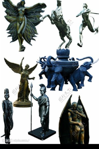 欧式雕塑素材集合高清晰雕塑PSD图片