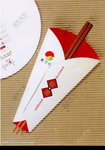 餐饮宣传资料筷套包装效果图图片