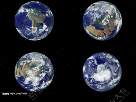 四个不同角度的地球第二套图片