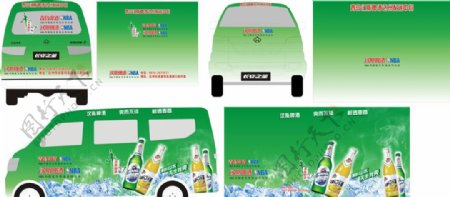 青岛汉斯啤酒车身广告图片