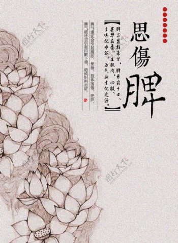 中式花卉图案养生图片