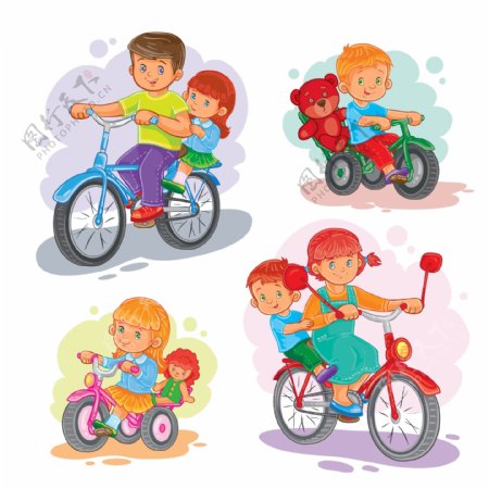 骑在自行车上的孩子