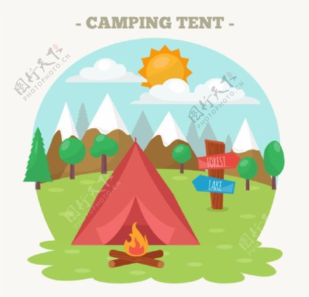 野营帐篷插图