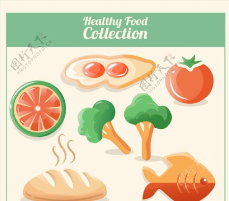 6款创意健康食品矢量素材