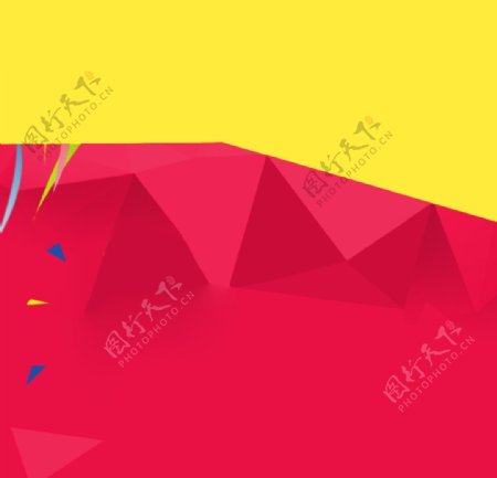 红色黄色几何图形扁平化主图