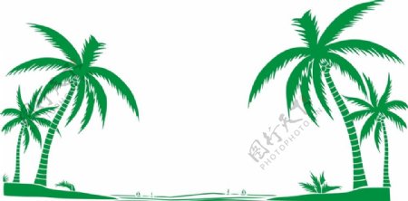 椰子树卡通矢量图