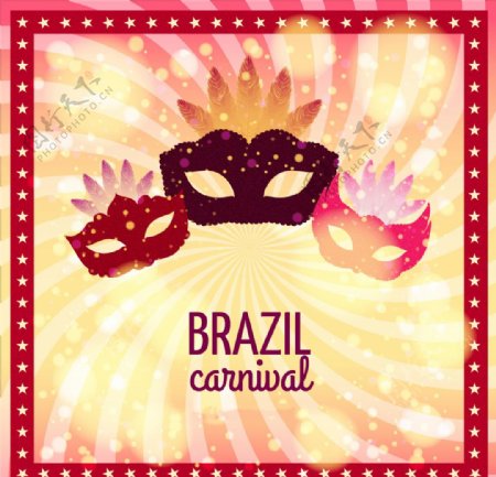 巴西狂欢节红色边框