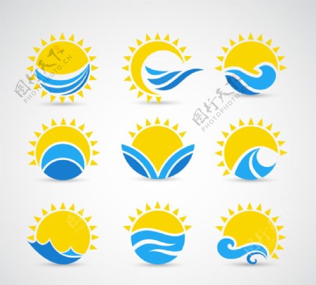 太阳与海浪标志