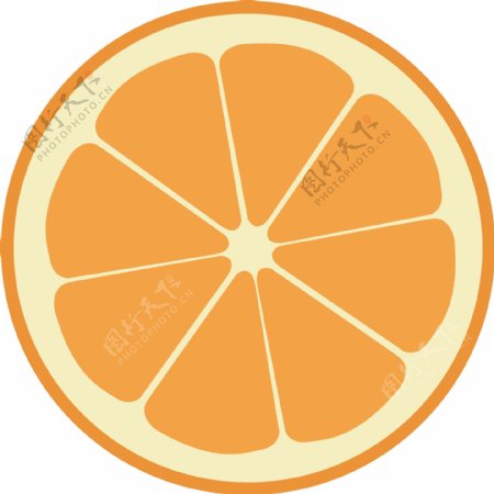 切开的橙子片